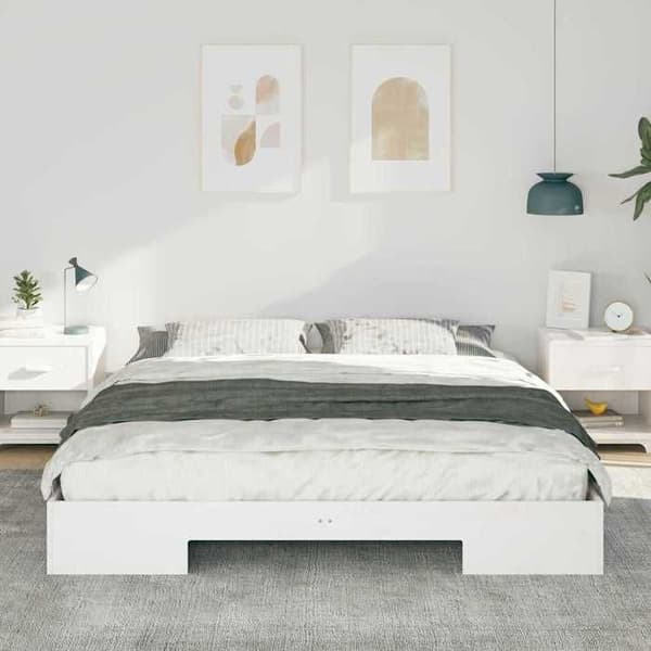 vidaXL Sängram Vit 200 x 200 cm 873017