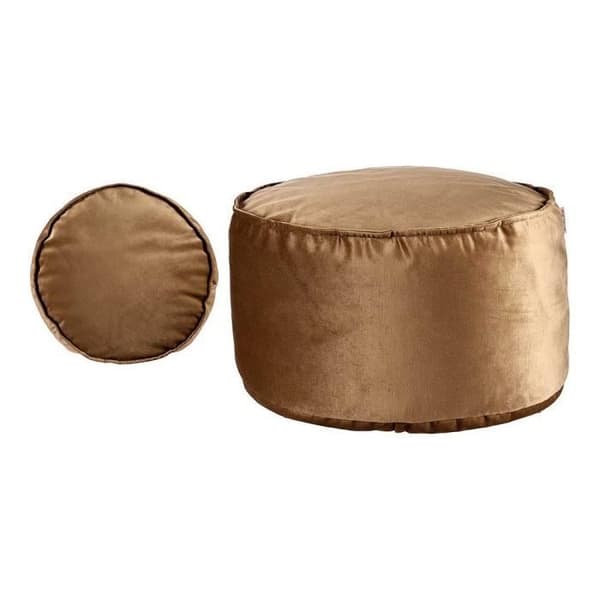Puff - Beige - Polyester - 60 x 35 x 60 cm - Optimal Komfort