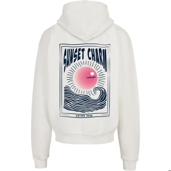 Oversized hoodie Merchcode Sunset Charm - vit