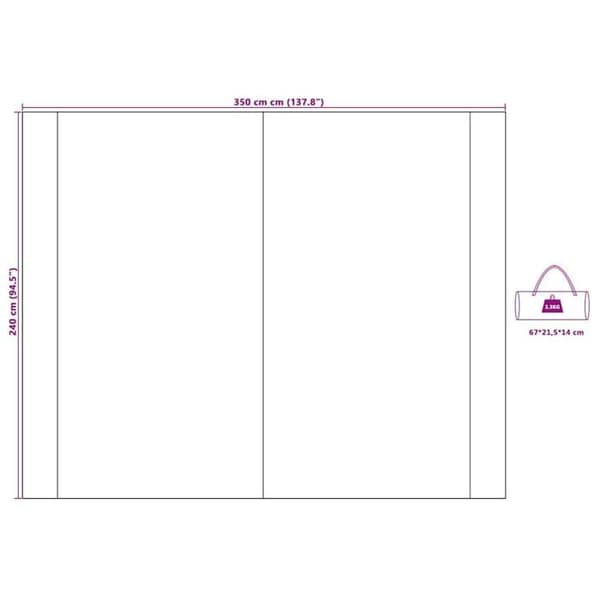 Vattentålig campingduk - vidaXL - 350x240 cm - Grön - Brandsäker - Vindresistent - Polyester