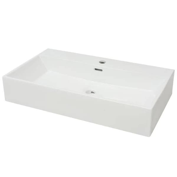 VIDAXL vit keramisk diskho - 76x42,5x14,5 cm - Rektangulär - Fristående