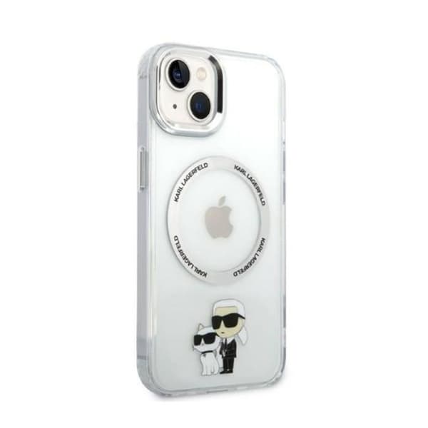 Karl Lagerfeld Coque MagSafe iPhone 14 Plus transparent Karl & Choupette