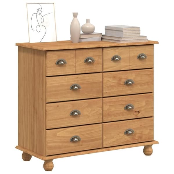 Commode ASKIM Moccafärgad 91x40x79 cm i massiv furu