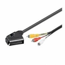 Scart till 3xRca audio-video adapterkabel, 2m