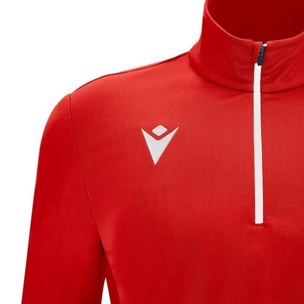 Macron Piave Sweatshirt - Röd/Vit - 1/4 Zip Collar - Herr
