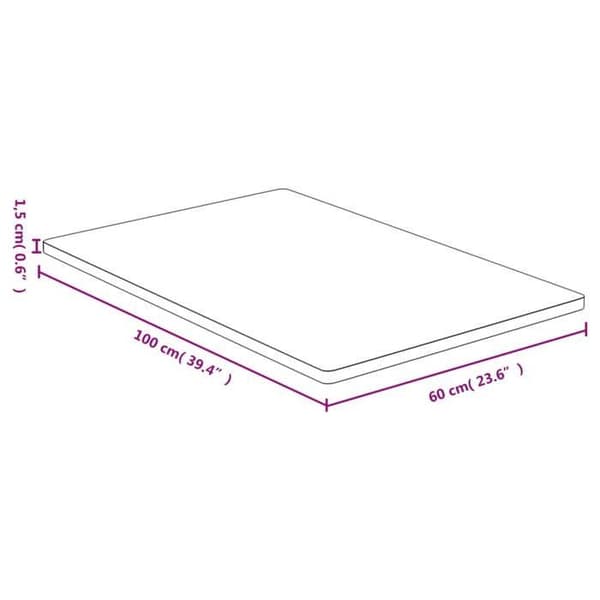 vidaXL Bordsskiva 60x100x1,5 cm bambu 3154990