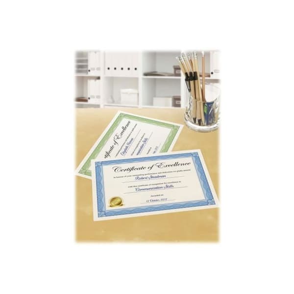 Avery C2425 Vit, blå kontur A4 (210 x 297 mm) 100 g/m2 10 ark certifikatpapper
