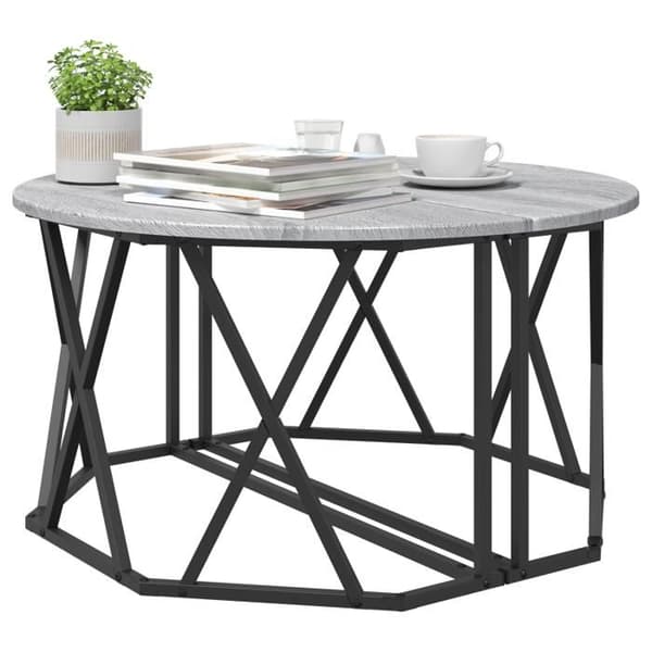 Soffbord - Grå Sonoma - 80x80x42 cm - Återvunnet trä - Modern stil