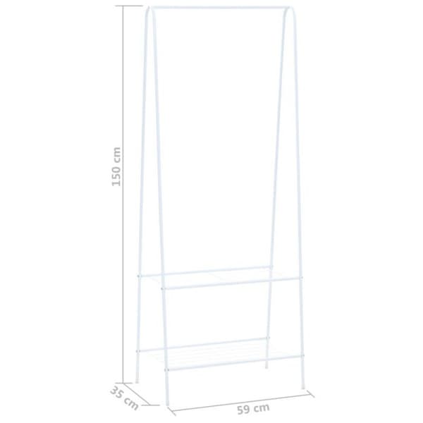 vidaXL Klädställ 59 x 35 x 150 cm Vit