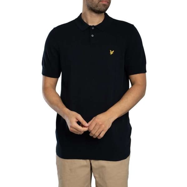 Kortärmad Stickad Bomullspolo - Lyle & Scott
