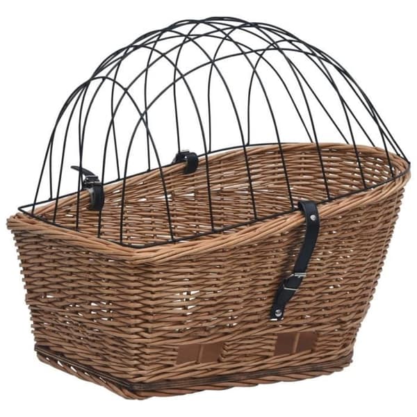 vidaXL Cykelbakkorg med lock 55x31x36 cm Natural Willow