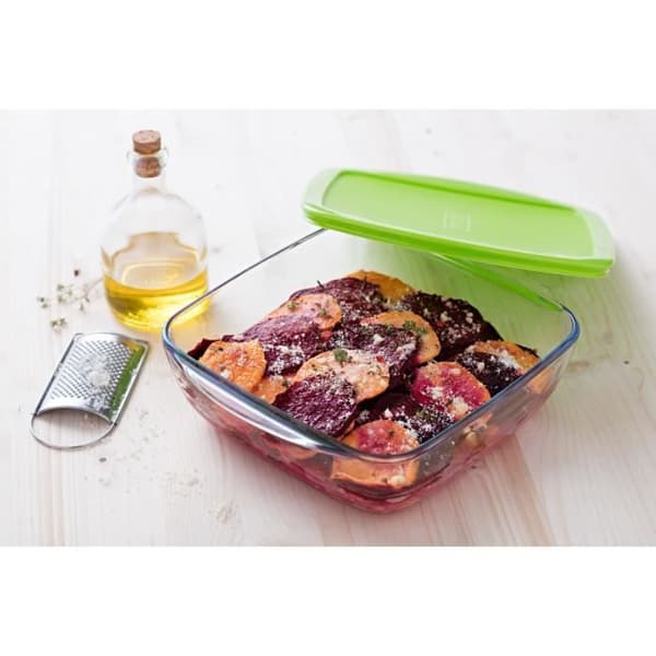 PYREX - COOK&STORE - Fyrkantigt glasfat med lock 20*17 cm