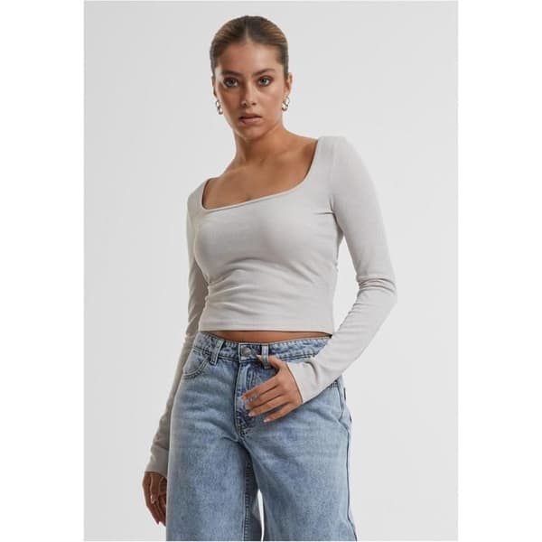 Pull crop top med långa ärmar för kvinnor Urban Classics