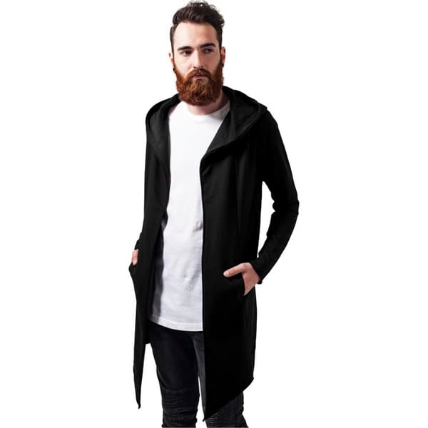 Urban Klassisk lång kofta med huva