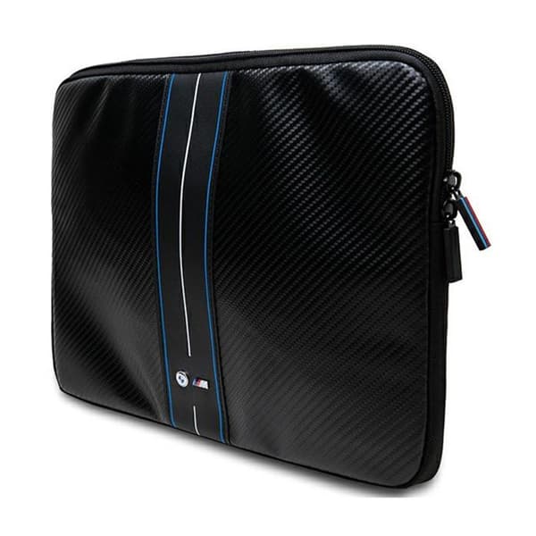 Laptopfodral - BMW - Kolfiberblå ränder - 15"/16" - Svart - Kolfibermaterial