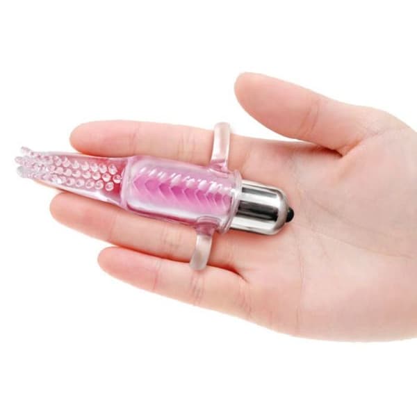 Klittoirstimulator - Vibro Finger - Rosa - TPE - Vibrerande - Ergonomisk
