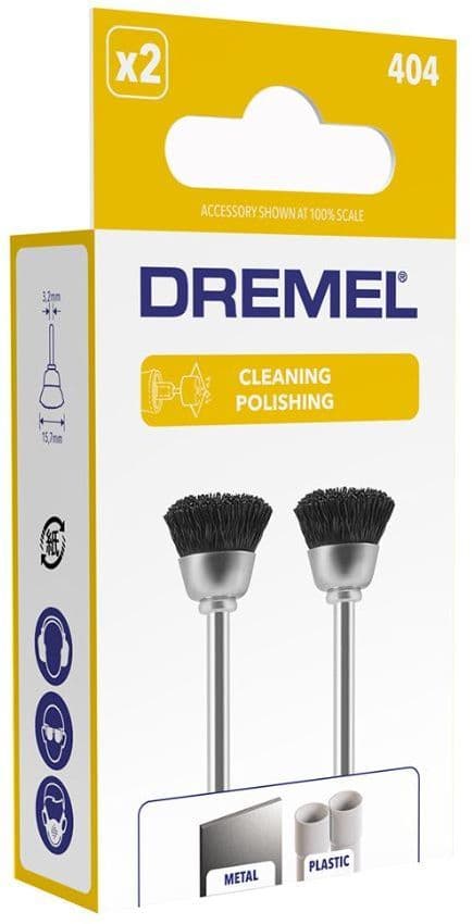 Silk borste - DREMEL - 404 - Diameter stjälk 3.2 mm - 2 stycken - Gradering och polering