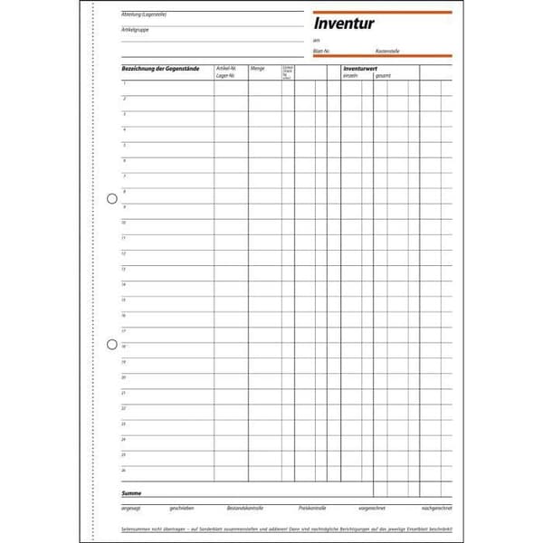 Sigel Inventeringsbok, A4, 50 ark - IN415