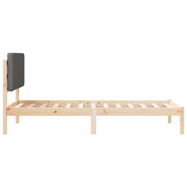 vidaXL Sängram med vadderat huvudgavel Mörkgrå 75 x 190 cm, Sovrum, Rektangulär, Modern möbel 877950