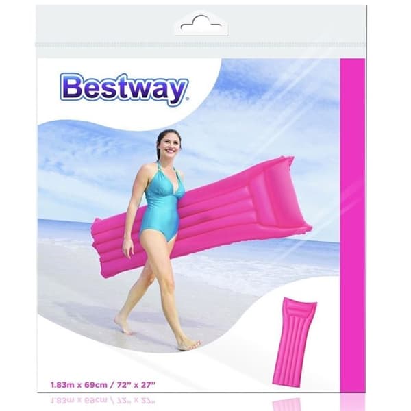 Bestway - Uppblåsbart strandmadrass 183 x 69 cm (rosa)