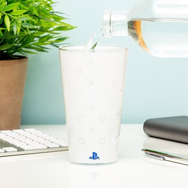 Glas - Playstation - PS5 - Rosa - Vit - Platt glas