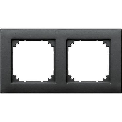 Dubbel finishram - Merten - M-PLAN - Antracit - 2 platser - Plast