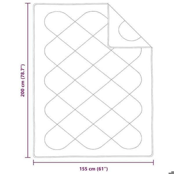 vidaXL Duntäcke Vit 200 x 155 x 4 cm Polyester 42007759