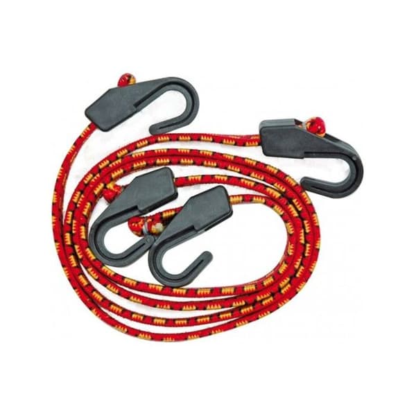 Platt elastiskt spännband - VOREL - 2 stycken - 100 cm - Stretchgummi - Plastkrokar