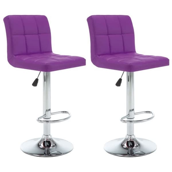 vidaXL Barstolar set om 2 lila konstläder 323641