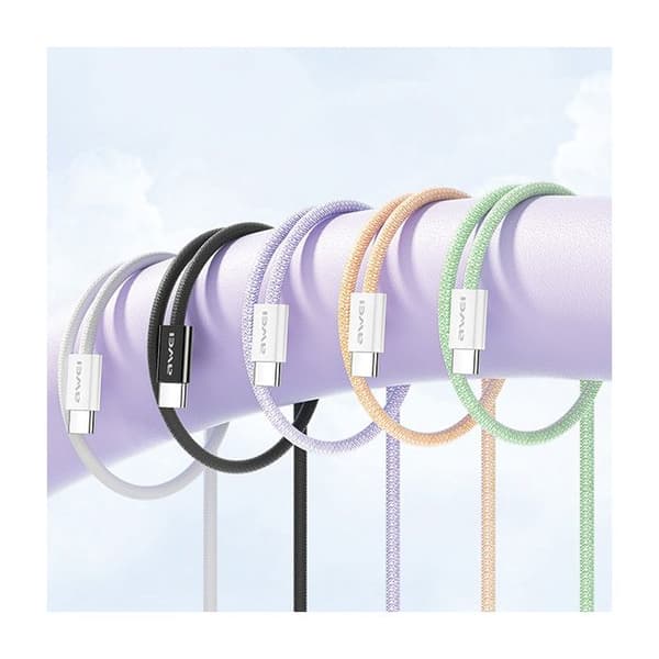 USB-C-kabel AWEI 1 m 60 W Snabbladdning Svart