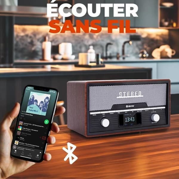 CD-spelare - Denver - MDA525DW - Bluetooth - 20 förinställda stationer - DAB, FM