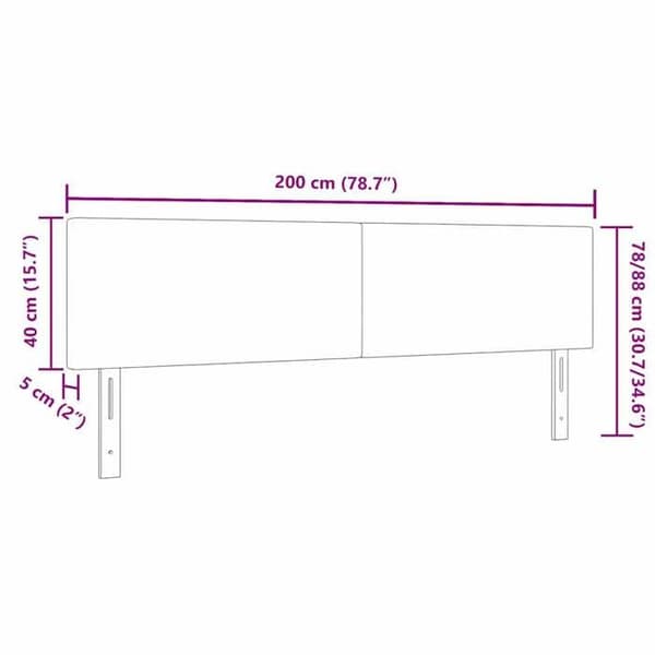 vidaXL Huvudgavel Mörkgrå 200 cm Sammetstyg 42007066