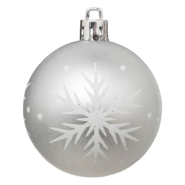 Julkulor - Féerisk - Julfärger - Set om 25 - Plast - D6cm Silver och Vit