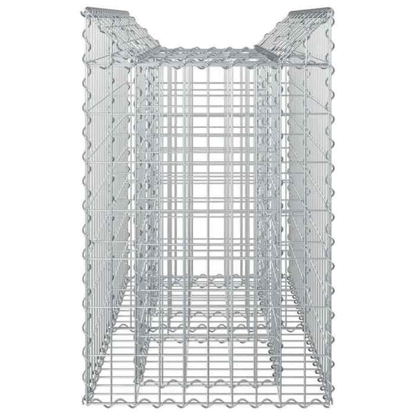 vidaXL Hög säng gabion Silver 42033303