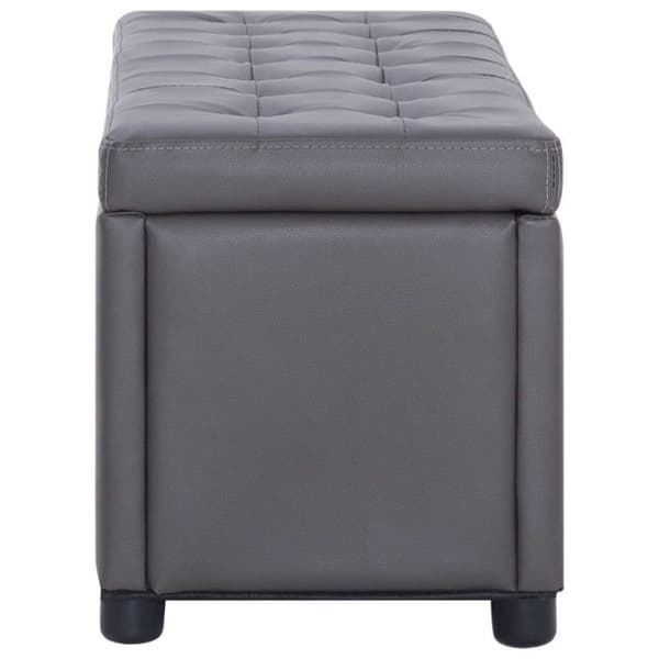 vidaXL Förvaring Ottoman 87,5 cm Grå konstläder