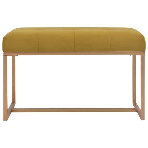 vidaXL Bänk 80 cm Senapssammet 247556