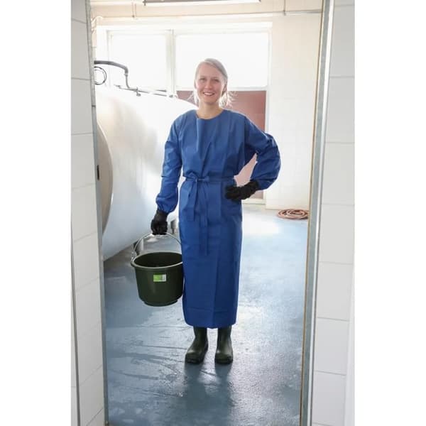 Mjölk/tvättförkläde med ärmar Kerbl - blå - 133x144 cm