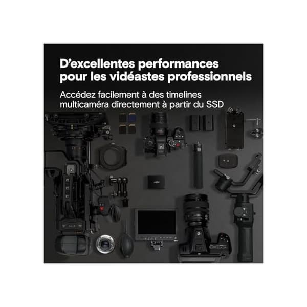 Bärbar extern SSD - CRUCIAL - X10 Pro - 2 To - 2100/2000 Mo/s - USB-C 3.2