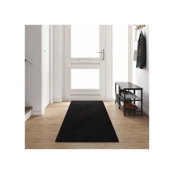 Antiskid löpare - vidaXL - 80x400 cm - Svart - Polypropylen - Rektangulär - Antiskiddesign