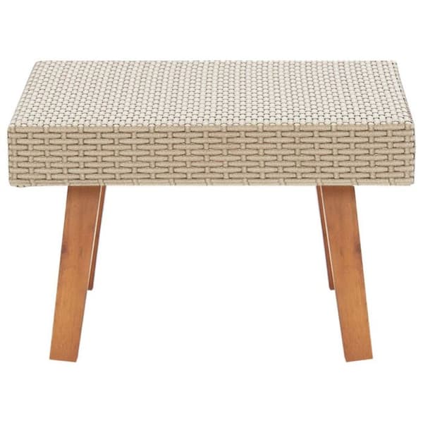 vidaXL Trädgårdssoffbord Flätad resin Beige 310221