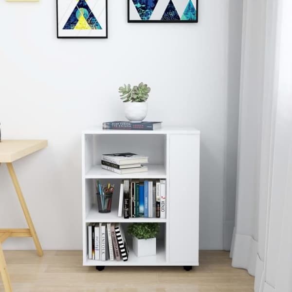 vidaXL Rullskåp Vit 60x35x75 cm Spånskiva