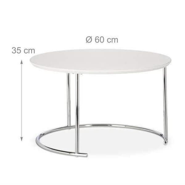 Häckningsbord - RELAXDAYS - Liten rund matt - Metall - Vit