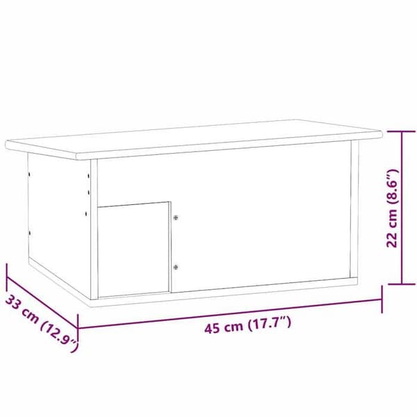 vidaXL Hedgehog Hut 45 x 33 x 2 2 cm Trä