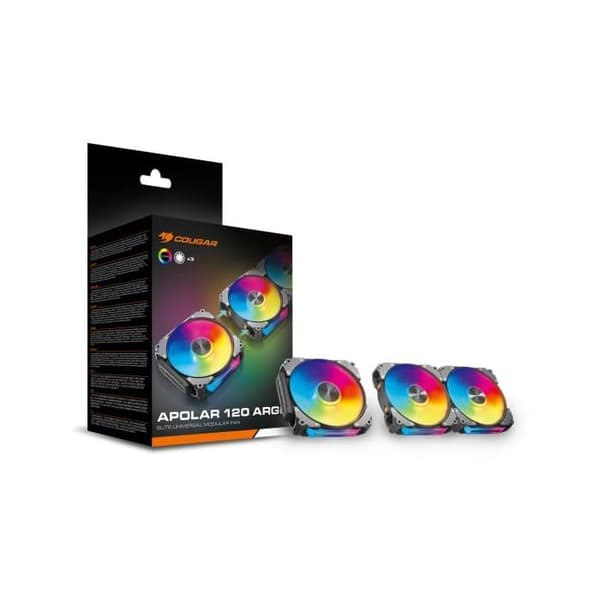 Chassi-fläkt (3-pack) - COUGAR - Apolar RGB - 120 mm - LED RGB - Svart