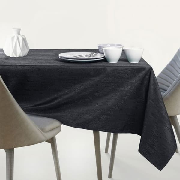 Bordduk - Vesta - Rektangulär 155x400 cm - Svart - Blank anti-fläck effekt