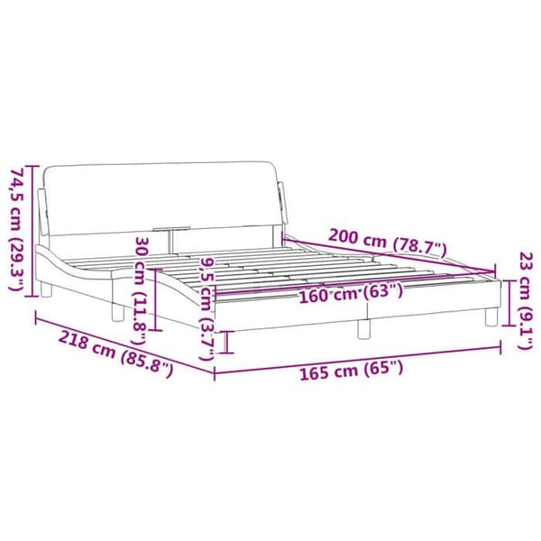 vidaXL Dover sängram mörkgrå 160x200 cm sammet 373213