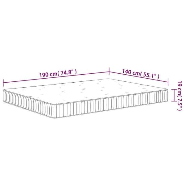 vidaXL Pocket Spring Madrass Medium 140x190 cm 372815
