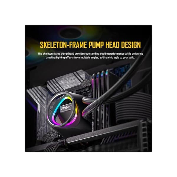 Vätskekylare för processor - Antec - 360 mm - 3 PWM ARGB-fläktar - Kopparbas