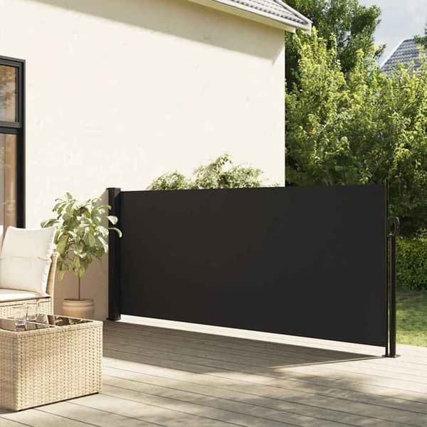 vidaXL Fällbar sidokappa svart 100x300 cm 4004264