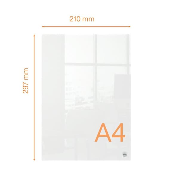 A4-block - NOBO - Transparent - Raderbar yta - Modern design - Kompakt